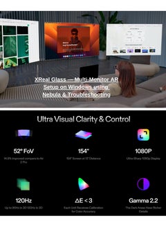 XREAL XREAL Air 2 Ultra AR Glasses, Titanium AR Glasses, with 3D Environment Sensors, Hand tracking, 52 Degree FOV, Up to 120Hz, Watch, Stream, and Game on PC/Android/iOS, PlayStation 5/Xbox/Nintendo Switch  - Image 4