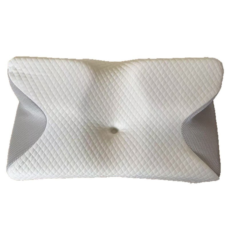 Cervical Neck Pillow: Grey Butterfly-shaped Curve Corrects Cervical Curvature - Three-zone Design Dynamically Fits Neck And Shoulders Memory Foam Pillow for Home Hotel Use - Image 1