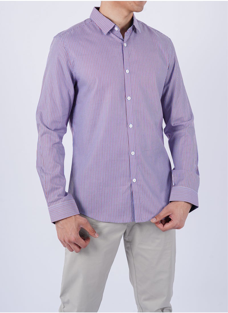 SELECTED - Men’s Autumn Shirt Long Sleeves Collared Neck– Purple - Image 1