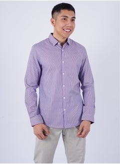 Men’s Autumn Shirt Long Sleeves Collared Neck– Purple