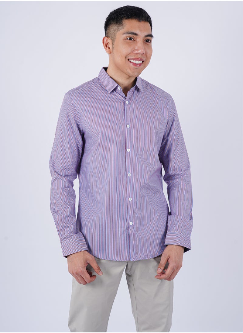 SELECTED - Men’s Autumn Shirt Long Sleeves Collared Neck– Purple - Image 1