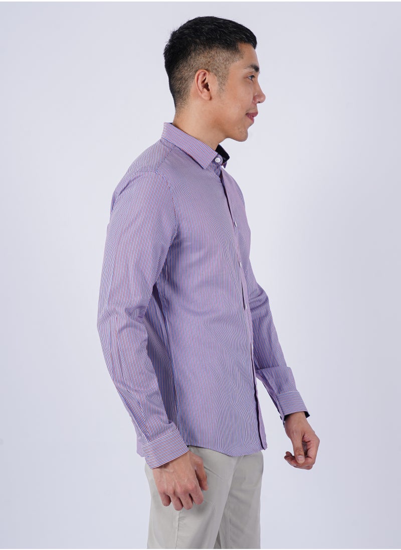 SELECTED - Men’s Autumn Shirt Long Sleeves Collared Neck– Purple - Image 1