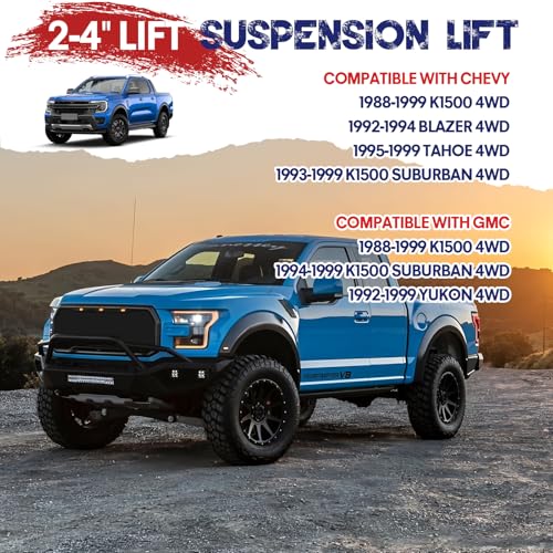 Autoptzxd 24 Lift Upper Control Arms Compatible With Chevy GMC K1500 19881999 Front Tubular Suspension Control Arm With Ball Joint fit for Blazer Tahoe Yukon Year Before 1999 2 Replacement Ball Joints - Image 5