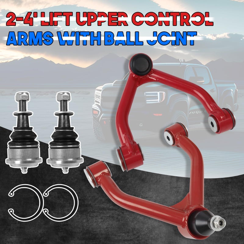 Autoptzxd 24 Lift Upper Control Arms Compatible With Chevy GMC K1500 19881999 Front Tubular Suspension Control Arm With Ball Joint fit for Blazer Tahoe Yukon Year Before 1999 2 Replacement Ball Joints - Image 4