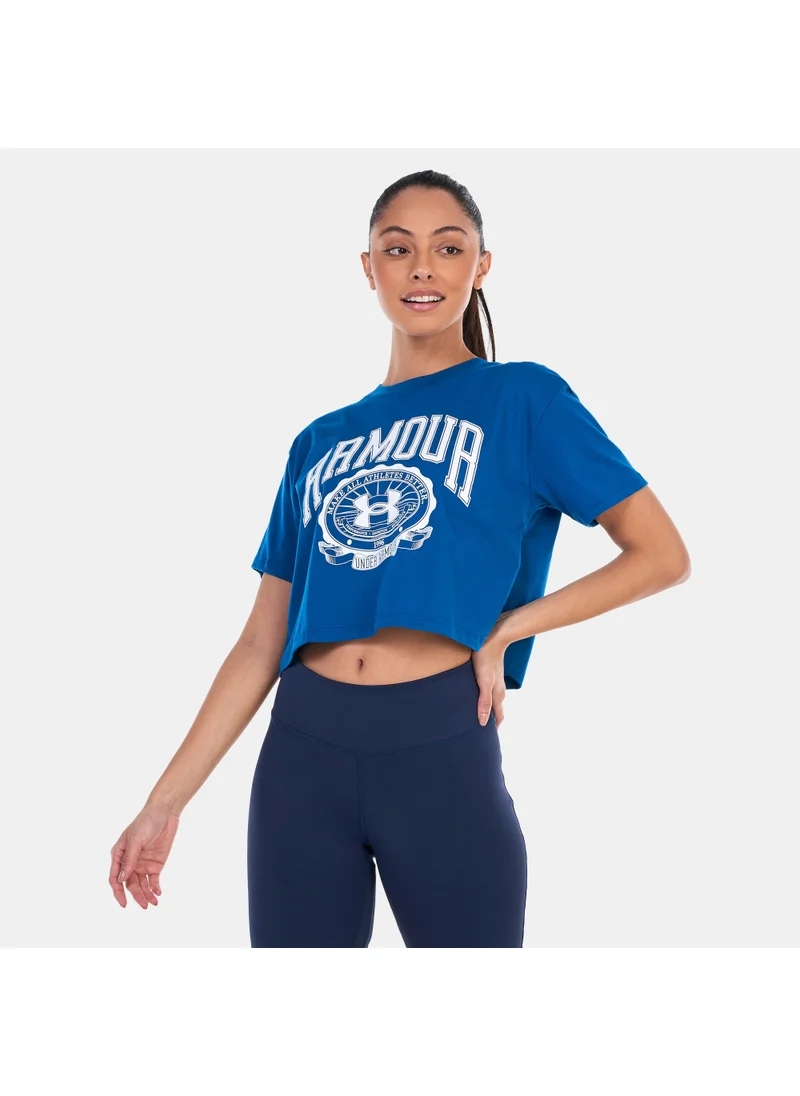 UNDER ARMOUR Women's UA Collegiate Crest Crop T-Shirt
