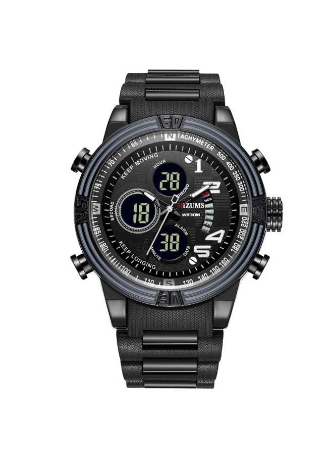 NIBEMINENT men Waterproof Alloy Digital Analog Quartz Wrist Watch With Calendar Display J4379B-W-KM - Image 1