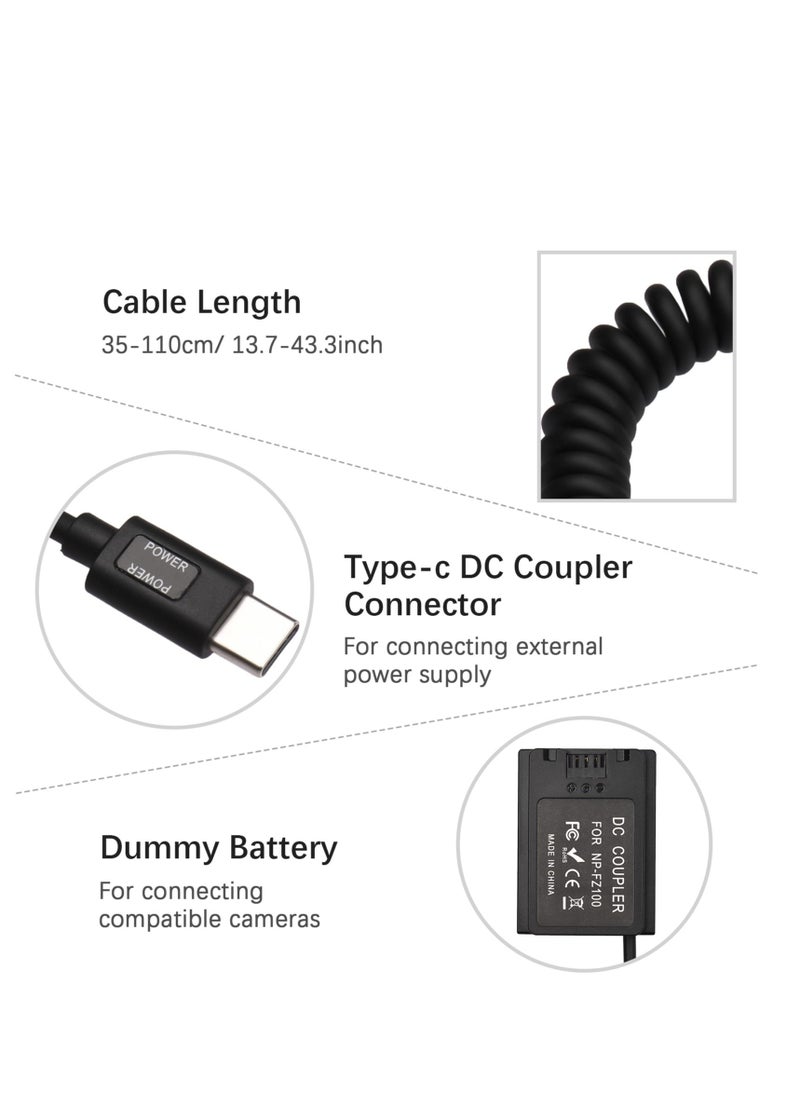 ANDOER - Andoer Type C NP-FZ100 Dummy Battery DC Coupler - Image 1