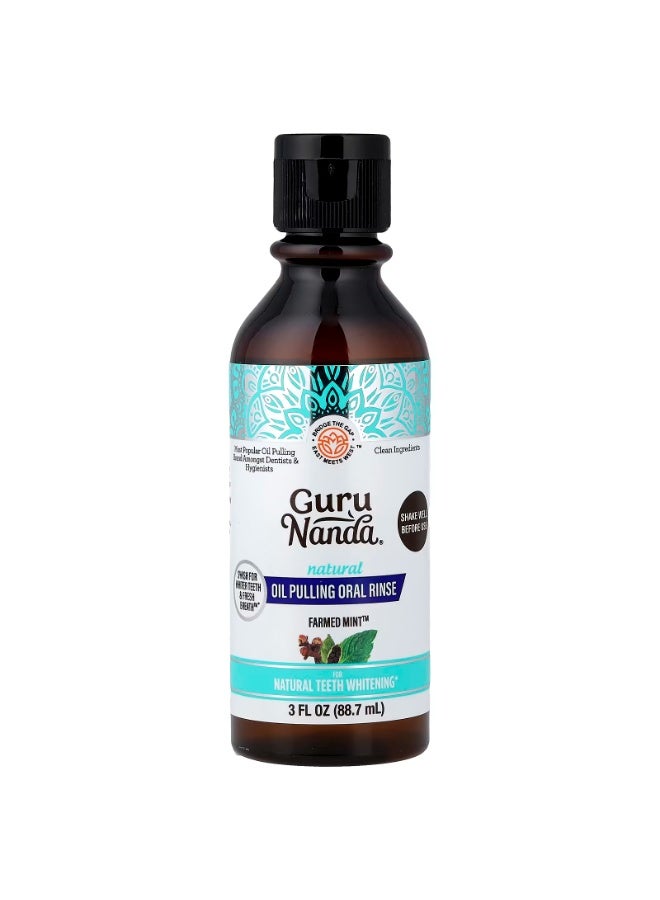 GuruNanda, Natural Oil Pulling Oral Rinse, Farmed Mint, 3 fl oz (88.7 ml)