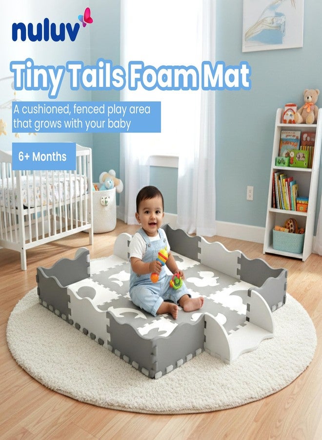 Nuluv Tiny Tails Soft Foam Play Mat with Safety Fence for Babies & Toddlers, Non-Toxic Interlocking EVA Foam Tiles, Baby Floor Mat for Crawling & Play, for Kids 6+ Months - Image 4