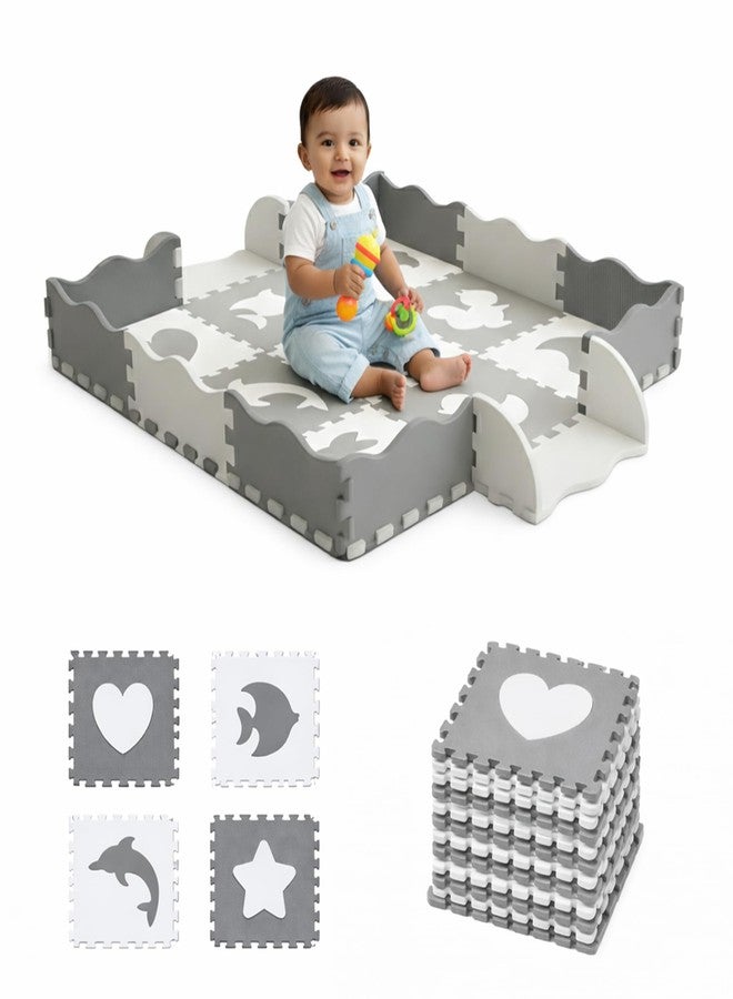 Nuluv Tiny Tails Soft Foam Play Mat with Safety Fence for Babies & Toddlers, Non-Toxic Interlocking EVA Foam Tiles, Baby Floor Mat for Crawling & Play, for Kids 6+ Months - Image 2