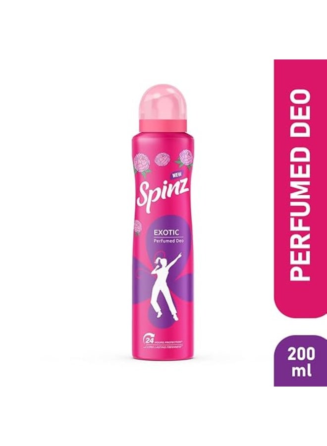 سبينز مزيل العرق المعطر SPINZ Exotic للنساء برائحة الورد البلغاري، لمنحك انتعاشًا يدوم طويلاً وحماية لمدة 24 ساعة من البكتيريا المسببة للروائح الكريهة، 200 مل - Image 2