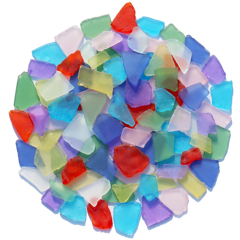 QYGL Sea Glass For Crafts - 14Oz Colorful Frosted Seaglass Pieces - Vase Filler And Aquarium Ornament  Diy Craft Supplies For Art  Beach Weddings  And Home Decor - Image 1