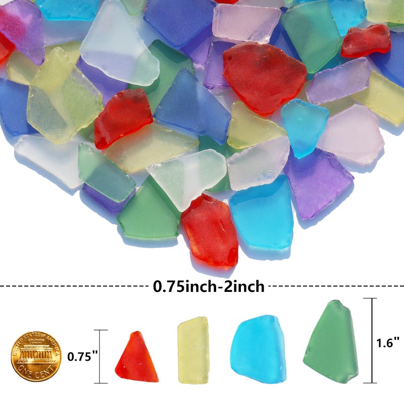 QYGL Sea Glass For Crafts - 14Oz Colorful Frosted Seaglass Pieces - Vase Filler And Aquarium Ornament  Diy Craft Supplies For Art  Beach Weddings  And Home Decor - Image 3