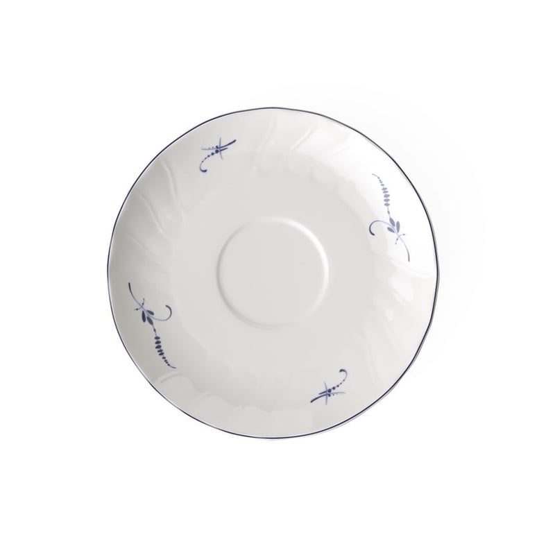 Villeroy & Boch Villeroy & Boch Vieux Luxembourg Tea Cup Saucer, 6 in, Premium Porcelain, White/Blue  - Image 1