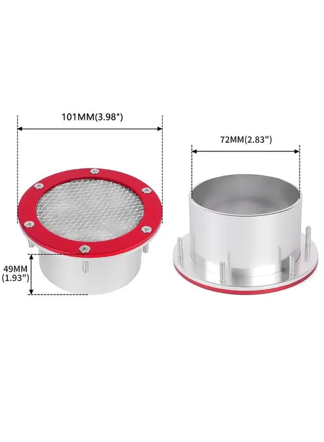 Universal Silvery 76mm Aluminum Alloy Car Bumper Air Intake Vent Grille Cover - Image 2