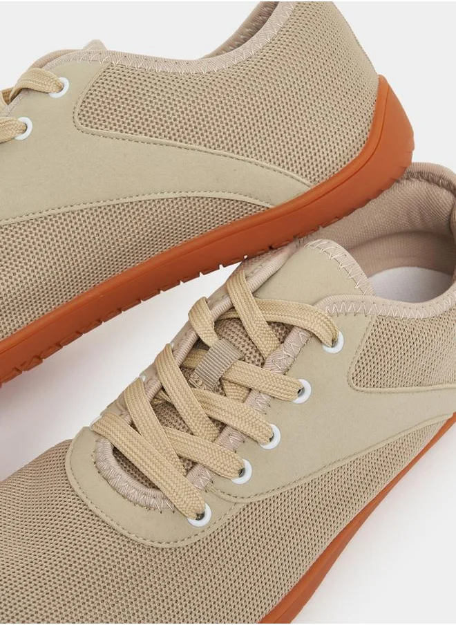 Styli Knitted Lace Up Lightweight  Sneakers