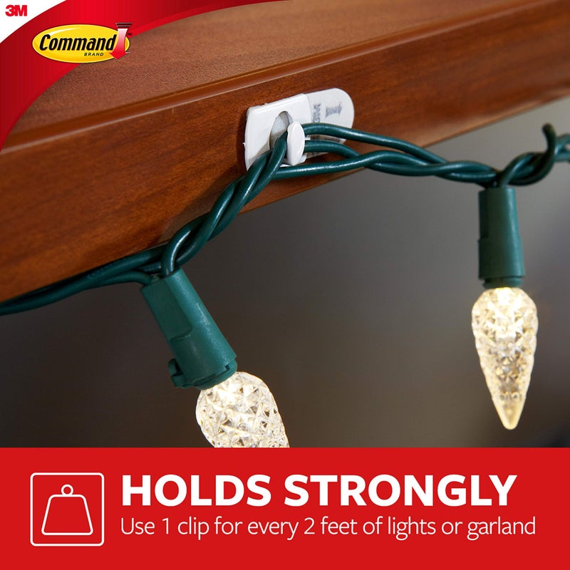 Command Small Decorating Clips, White, 20-Clips, 24-Strips, Decorate Damage-Free - Image 4