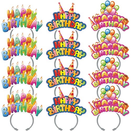 KKBES 12 Pack Party Headbands, Paper Hats for Adults and Kids, 3 Patterns - Image 1
