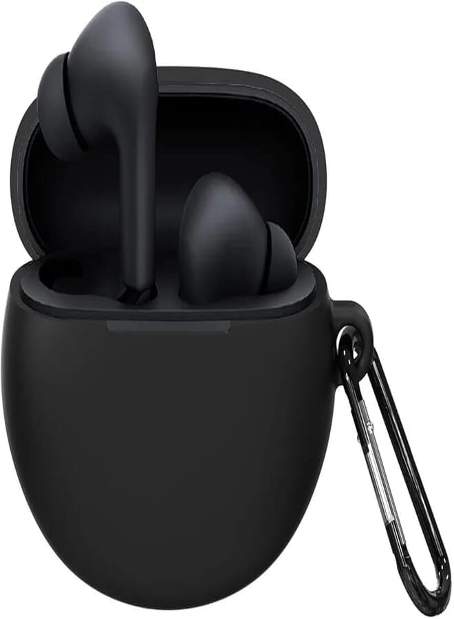 Next Next Store Silicone Case Compatible with Redmi Buds 4 Active, with Keychain Strap, Integrated Protection, Attractive Design, Perfect for Daily Use(Black)