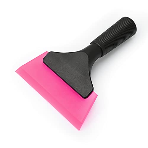 Ehdis ممسحة صغيرة EHDIS 5 بوصة مطاطية لتظليل النوافذ وكشط الزجاج لسيارة، زجاج، مرآة، دش، باب، تنظيف الحمام (وردي) - Image 1