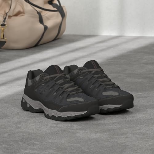 SKECHERS أحذية سكيشرز للرجال بعد الاحتراق M. Fit – جلد علوي، نعل داخلي من رغوة الذاكرة، نعل خارجي من المطاط، أزرق داكن، 10 عريض - Image 2