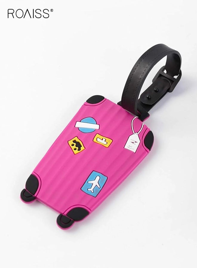 رويس مجموعة من 5 قطع من بطاقات الأمتعة المصنوعة من السيليكون للسفر، تتضمن بطاقات ورقية مكتوبة بخط اليد، وبطاقات تعليق محمولة، وحاملات بطاقات متينة ومقاومة للضياع، وملصقات آمنة للأمتعة لتحديد هوية الأمتعة، وعلامة للحقيبة. - Image 5