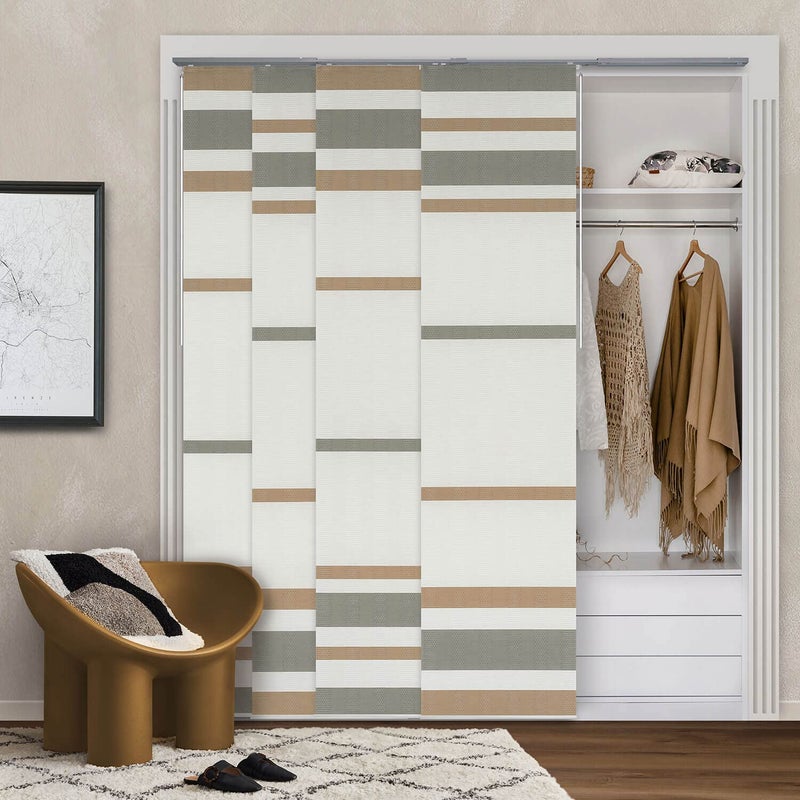 GoDear Design GoDear Design Adjustable Sliding Closet Doors Blinds 458 86 W x 96 H Extendable Vertical Blinds for Patio Doors Windows and Room Dividers Trimmable Fabric Panel Curtains SemiSheer Snow Pine 