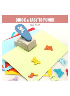 KASTWAVE Craft Punch 1-3/4'' Butterfly Punch Butterfly Shapes Craft Paper Cutter Puncher for Crafting on Card Stock, Plain Paper, Corrugated Paper, Sponge Paper, Photo Paper, Vinyl Sticker (Color Random)  - Image 2