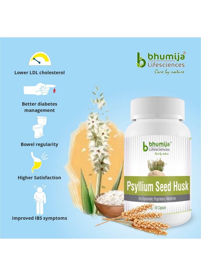 Bhumija Lifesciences Psyllium Husk Capsules (Isabgol) Pack Of 5, 60 Capsules Each | Natural Ingredients | For Cholesterol, Blood Sugar, Constipation  - Image 4