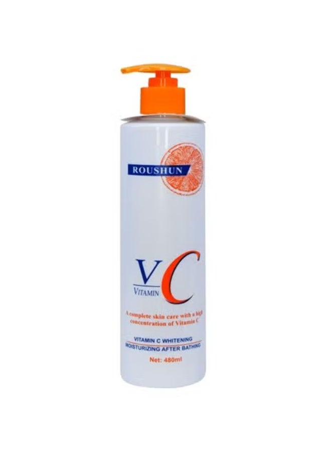 ROUSHUN Vitamin C Whitening Moisturizing After Bathing Body Lotion, 480ml - Image 1
