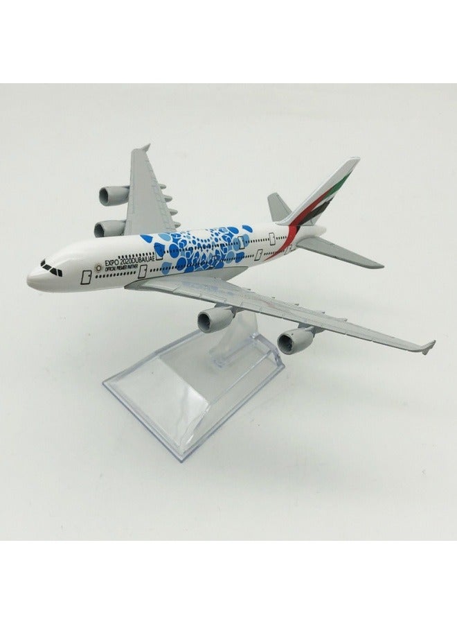 16cm Alloy Aircraft Tabletop Display Model 1:400 Scale UAE Expo No. A380 Aircraft Model Decorations Toys Furniture Decorations Collection Gifts  - Image 5