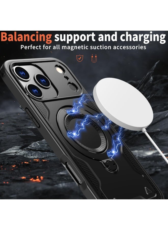 Magnetic Case for iPhone 17 Pro Max with 360° Ring Holder Stand, Military Grade Drop Protection - Image 2