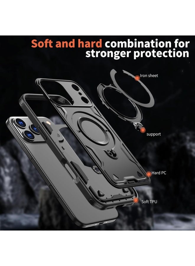 Magnetic Case for iPhone 17 Pro Max with 360° Ring Holder Stand, Military Grade Drop Protection - Image 5