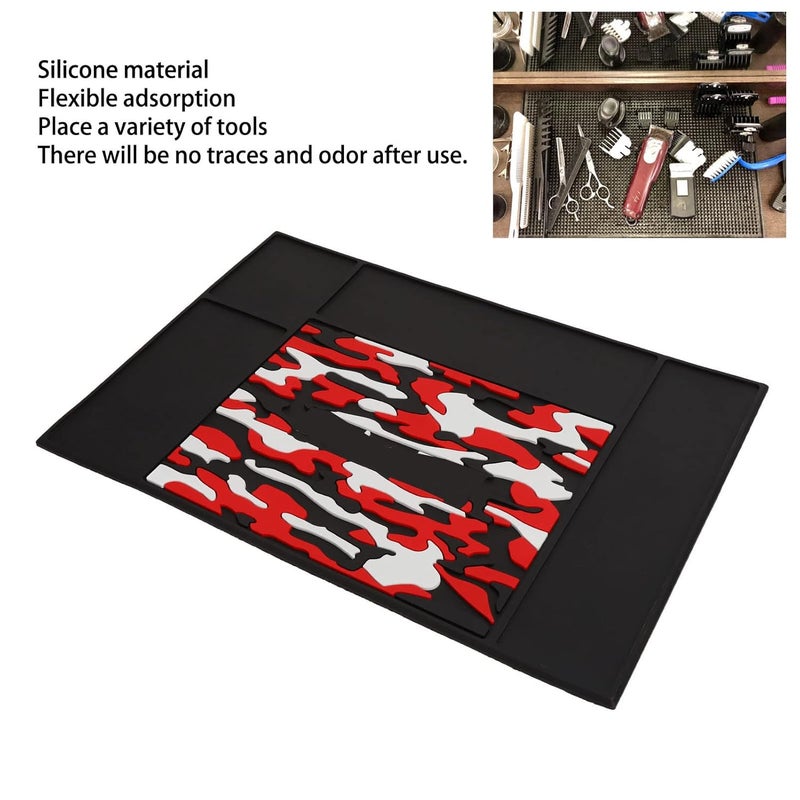 klarako Hair Salon Bar Mat,Large Area Shaving Tools Pad Salon Barber Station Organizer Pad Flexible Silicone Mat Salon Tools Countertop Protection Mat - Image 3