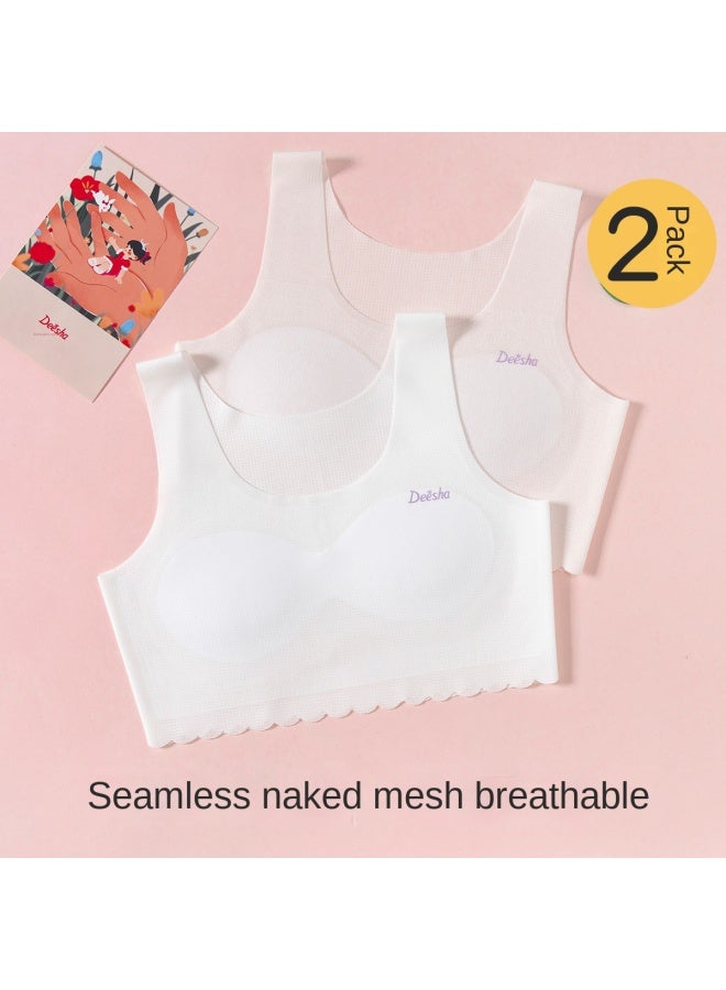 DEESHA Pack Value Set Mesh Bralette】seamless Breathable Bra For Teens - Second Stage Training Bra For Adolescent Girls - Image 2