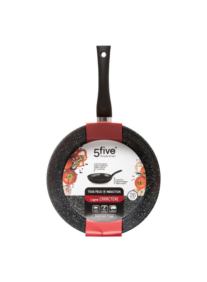 حامل ماكينة تحضير مقلاة الطهي من الألومنيوم المطروق كاريكتير أسود 26 سم 111002 - Image 3