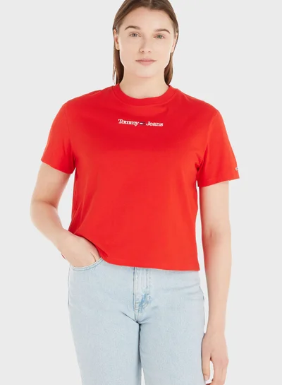 TOMMY JEANS Crew Neck Logo T-Shirt