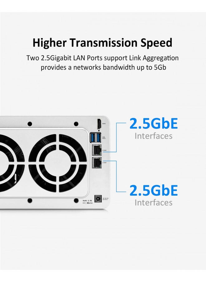 TERRAMASTER - TERRAMASTER F4-423 4-Bay High Performance NAS for SMB with N5095 Quad-core CPU, 4GB DDR4 Memory, 2.5GbE Port x 2, Network Storage Server (Diskless) - Image 1