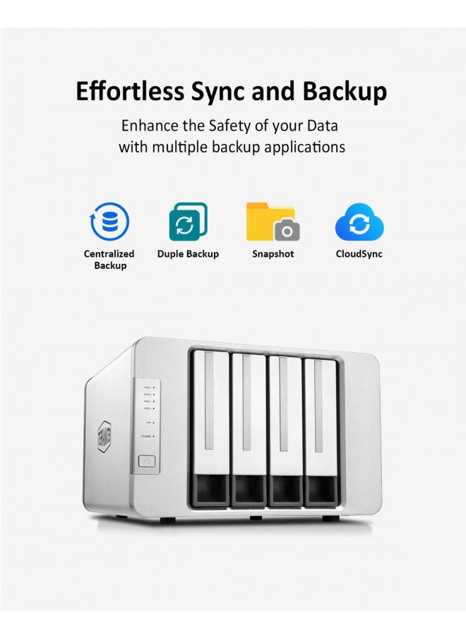 TERRAMASTER - TERRAMASTER F4-423 4-Bay High Performance NAS for SMB with N5095 Quad-core CPU, 4GB DDR4 Memory, 2.5GbE Port x 2, Network Storage Server (Diskless) - Image 1