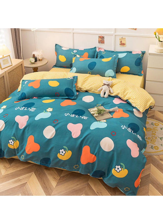 Sharpdo - 4Piece Bed Sheet Set Polyester Soft Quilt Cover Comforters without Core with 1 Quilt Cover 150*200cm 1 Flat Sheet and 2 Pillowcases - Image 1