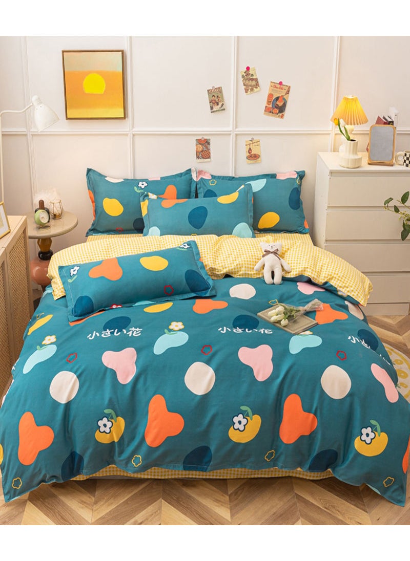 Sharpdo - 4Piece Bed Sheet Set Polyester Soft Quilt Cover Comforters without Core with 1 Quilt Cover 150*200cm 1 Flat Sheet and 2 Pillowcases - Image 1