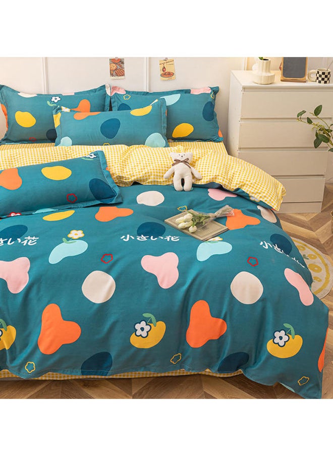 Sharpdo - 4Piece Bed Sheet Set Polyester Soft Quilt Cover Comforters without Core with 1 Quilt Cover 150*200cm 1 Flat Sheet and 2 Pillowcases - Image 1