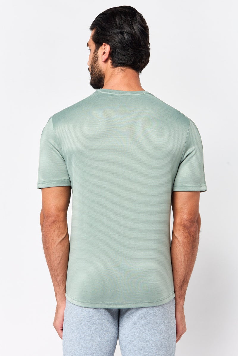MOTION Men Sportswear Fit Short Sleeve Training T-Shirt, Sage Green - Image 2