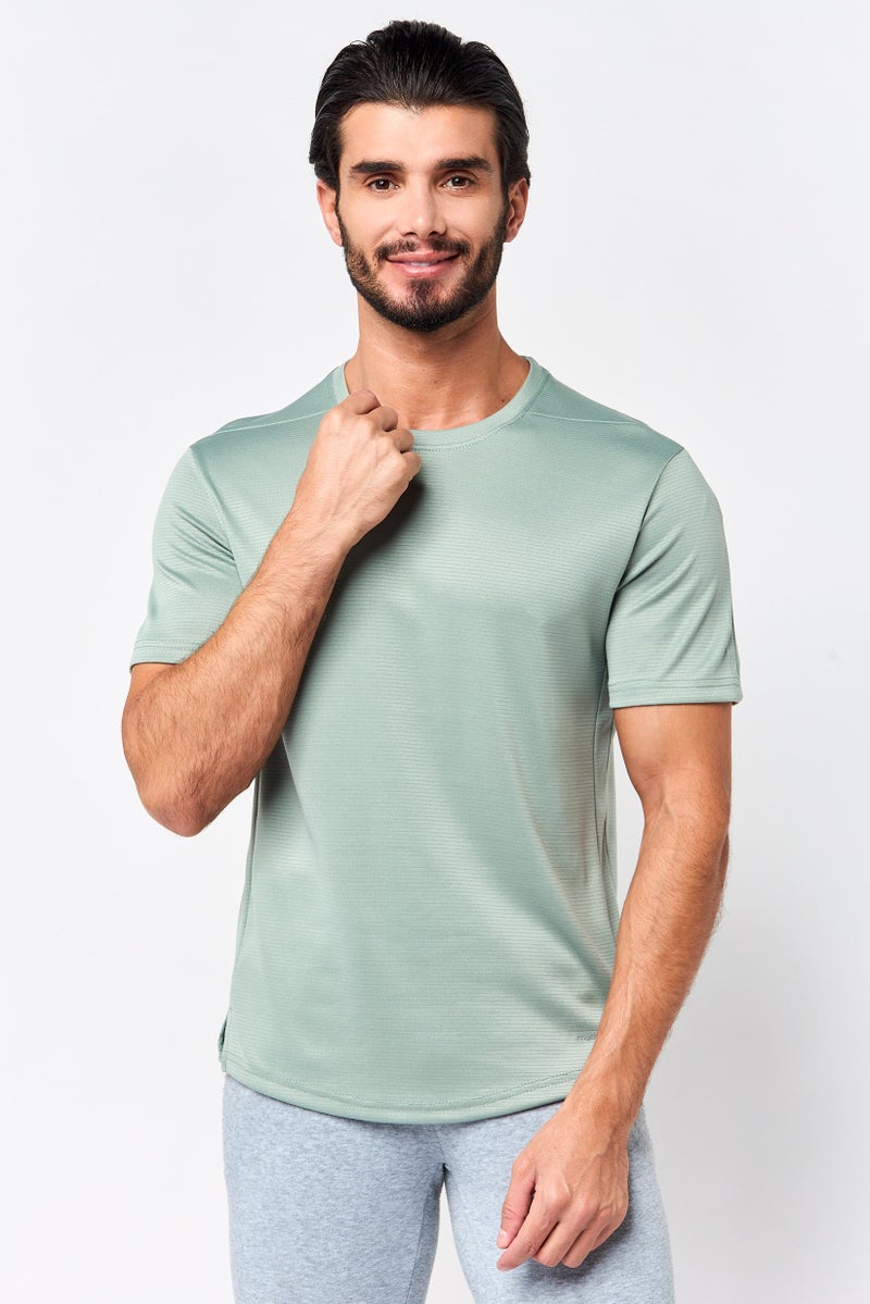 MOTION Men Sportswear Fit Short Sleeve Training T-Shirt, Sage Green - Image 1