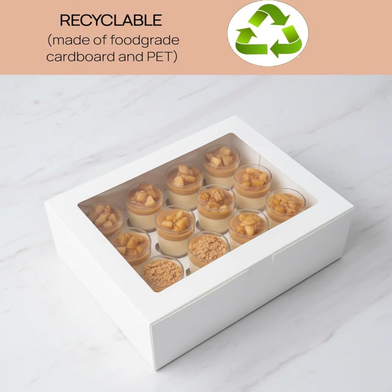 JRWTY Dessert Shooter Boxes, 6-Pack, Holds 12 Count 5 oz Dessert Shooters, Food-Grade Carrier Containers - Image 3