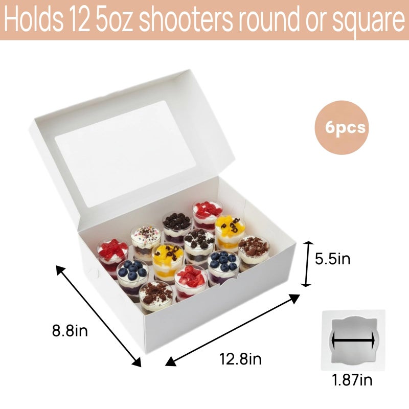 JRWTY Dessert Shooter Boxes, 6-Pack, Holds 12 Count 5 oz Dessert Shooters, Food-Grade Carrier Containers - Image 2