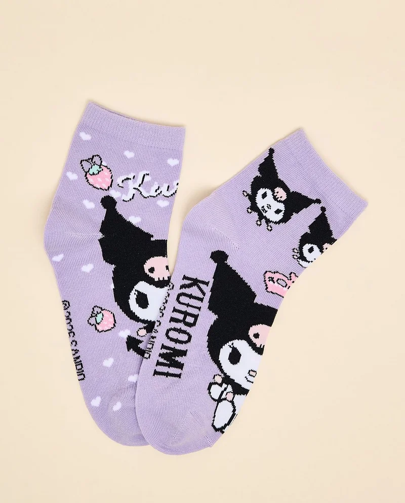 أر أند بي 3 Pack Kuromi Print Ankle Socks