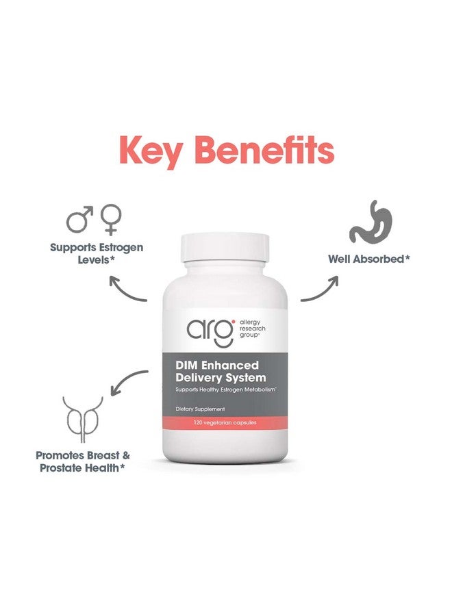 اليرجي ريسيرتش جروب مكمل غذائي DIM Enhanced Delivery System من Allergy Research Group - يدعم التوازن الهرموني الصحي للنساء، ويعزز التمثيل الغذائي الصحي للإستروجين، ويدعم متلازمة ما قبل الحيض، كبسولات نباتية - 120 كبسولة - Image 4