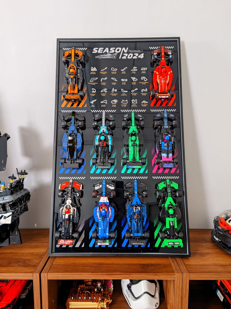 WETCEAOM Display Wallboard Compatible with Lego F1 Speed Champions 10-in-1 Car 77242,77243,77244,77245,77246,77247,77248,77249,77250,77251, Ideas for Car Wall Mount Frame Lover, No Model (with Hook) - Image 3