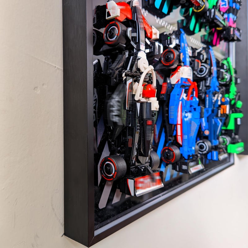 WETCEAOM Display Wallboard Compatible with Lego F1 Speed Champions 10-in-1 Car 77242,77243,77244,77245,77246,77247,77248,77249,77250,77251, Ideas for Car Wall Mount Frame Lover, No Model (with Hook) - Image 2